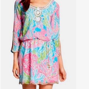 Lilly Pulitzer Delisa Beaded Tunic Dress Large
